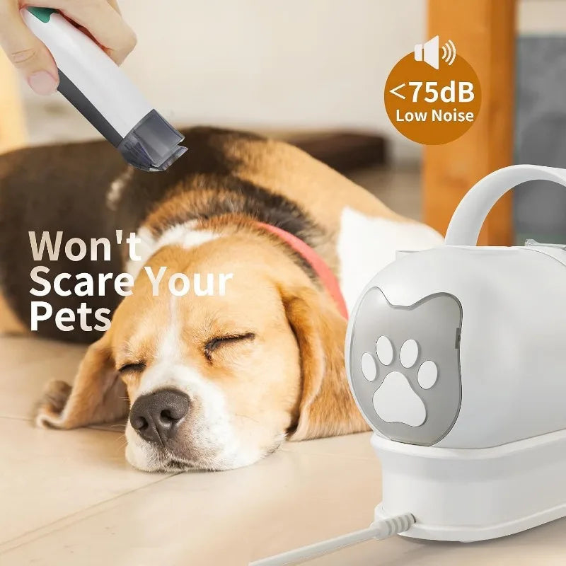Vacuum With Pet Clipper Nail Grinder Dog Hair Vacuum With 6 Pet Grooming Tools For Dogs Cats Shedding