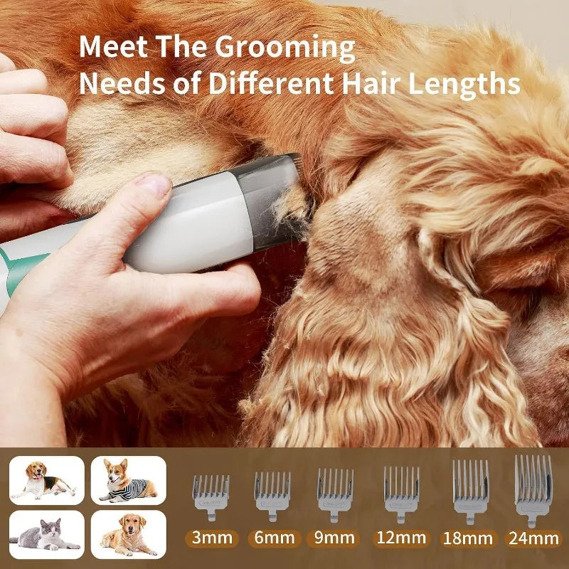 Vacuum With Pet Clipper Nail Grinder Dog Hair Vacuum With 6 Pet Grooming Tools For Dogs Cats Shedding