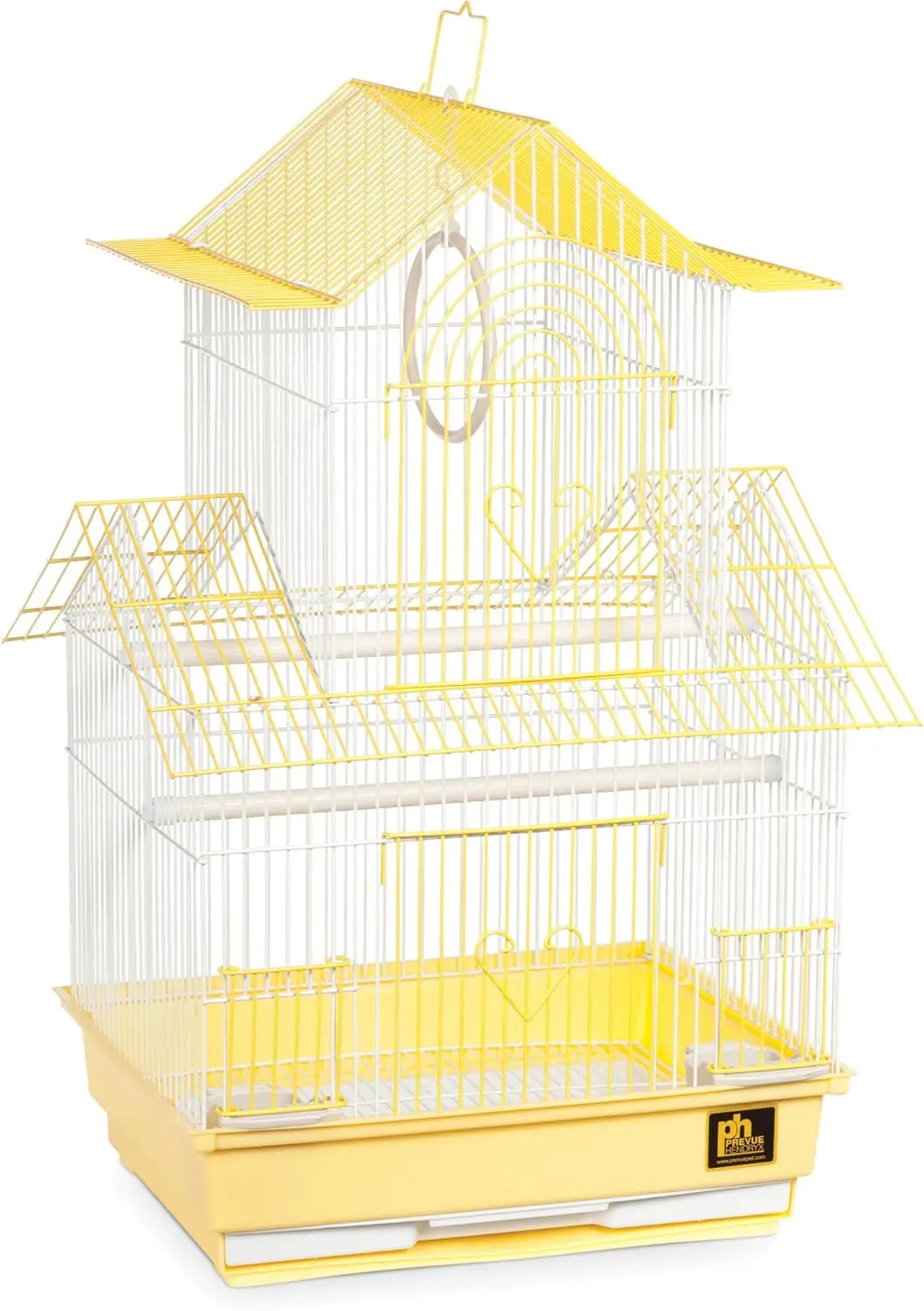 Peak Style Parakeet Bird Cage 13.5 Inch by 11 Inch by 22 Inch with Swing Perches Cups and Tray Toy