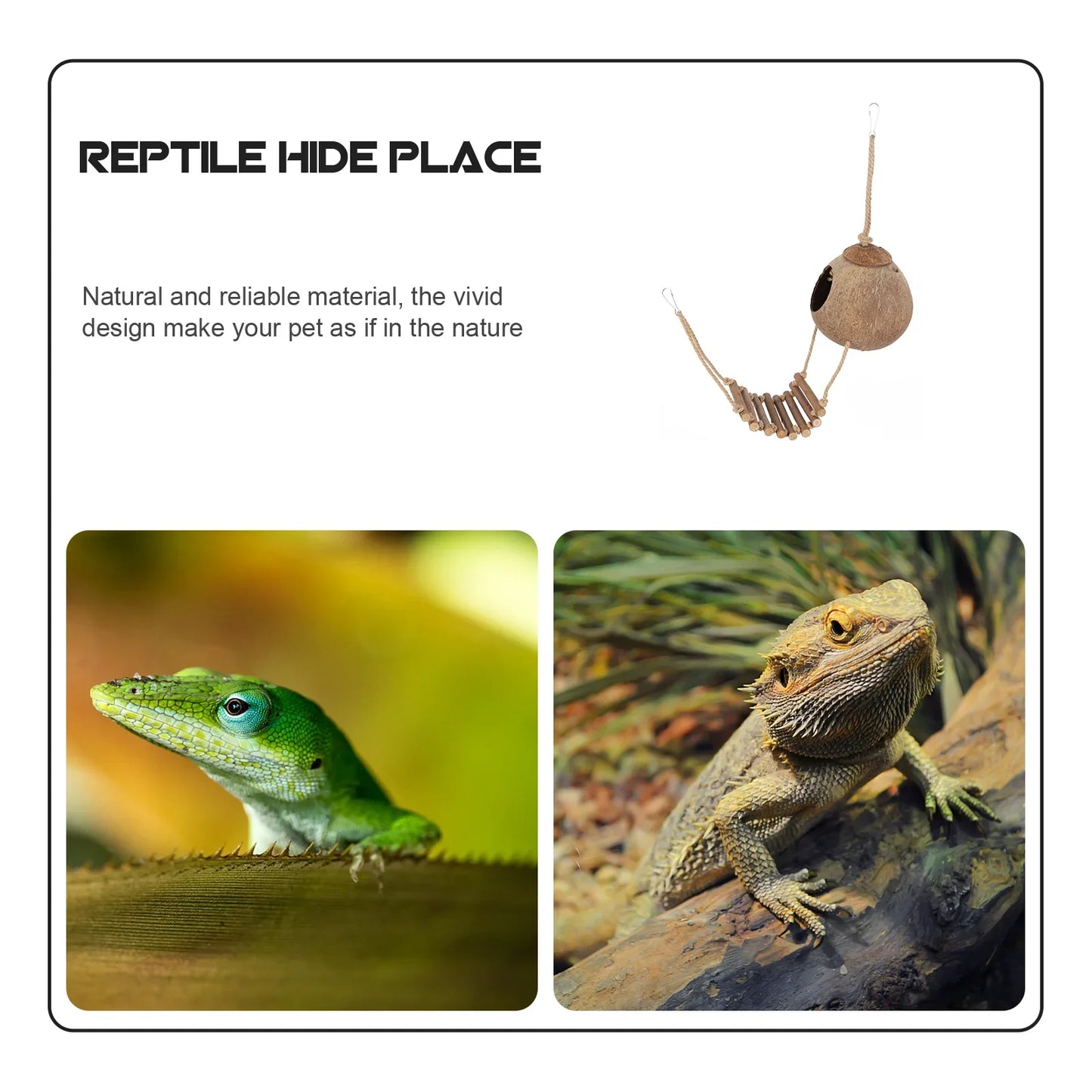 Reptisoil Lizard Hideout House Decorative Cave Turtle Tank Decoration Reptile Hiding Toy Leopard Gecko Crested Gecko Accessories