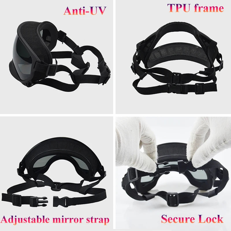 Dog Goggles Sunglasses Anti UV Sun Glasses Eyewear Protection Adjustable Windproof Sunglasses for Pets