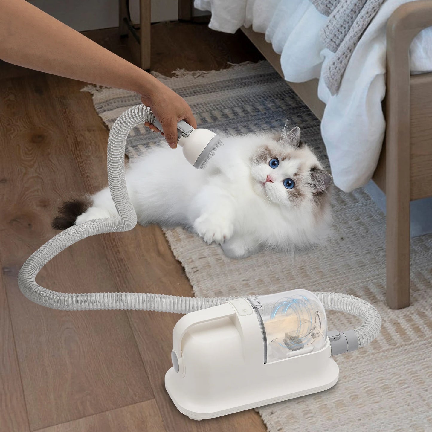 Pet Hair Grooming Tool Set Shaving Combing and 11800Pa Suction Low Noise Hair Trimmer Three in One Pet Hair Grooming Tool