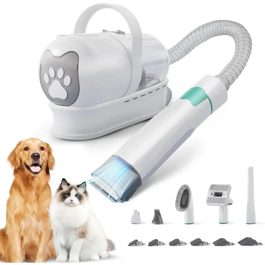 Vacuum With Pet Clipper Nail Grinder Dog Hair Vacuum With 6 Pet Grooming Tools For Dogs Cats Shedding