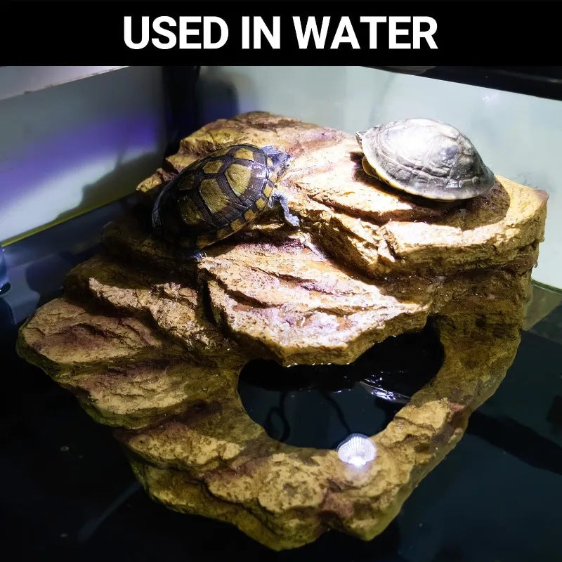 Reptile Hideout Cave Habitat Tank Decor for Bearded Dragon Leopard Gecko Lizards and Turtles