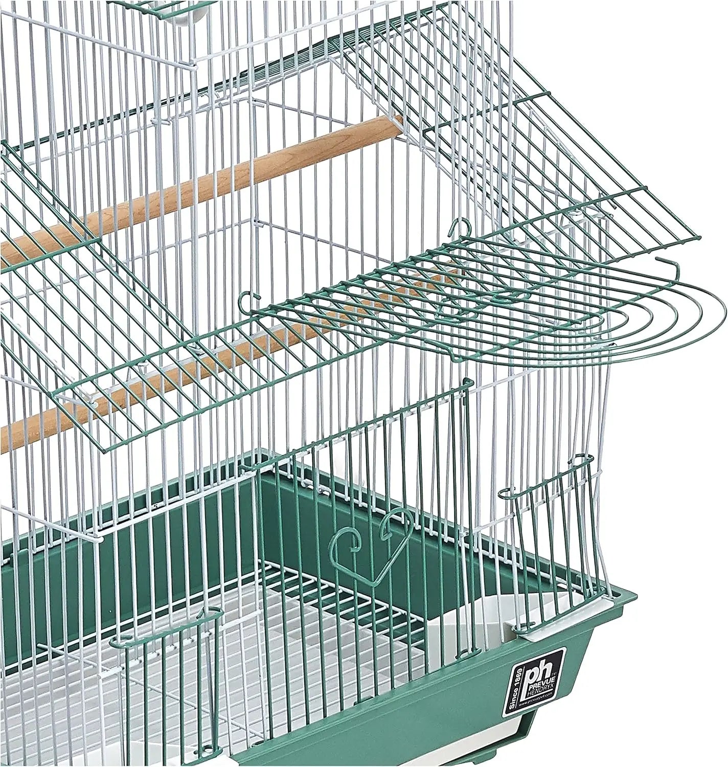 Peak Style Parakeet Bird Cage 13.5 Inch by 11 Inch by 22 Inch with Swing Perches Cups and Tray Toy